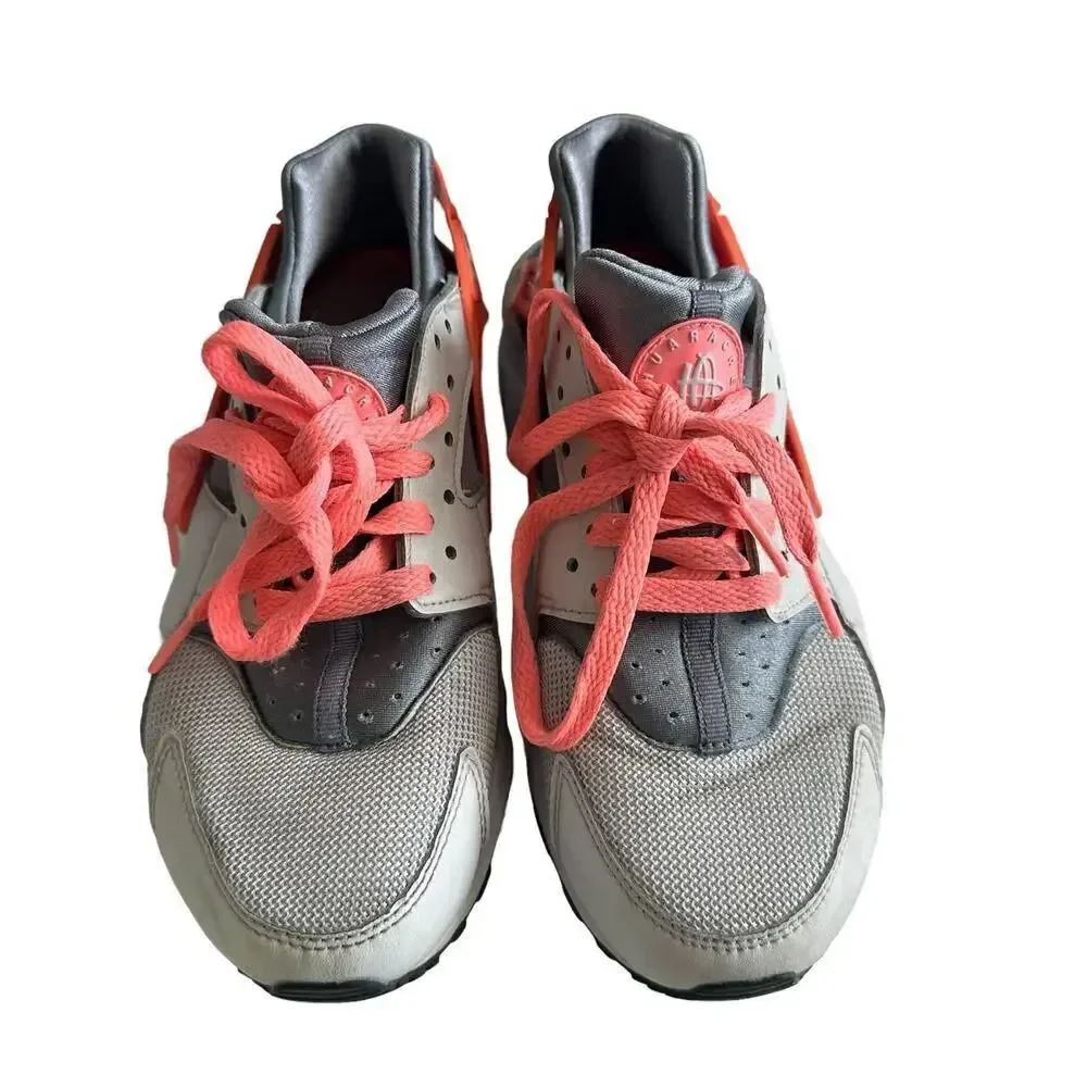 Nike Air Huarache Run Pure Platinum Lava GS Running Shoe 654280-010 Girls Sz 5.5